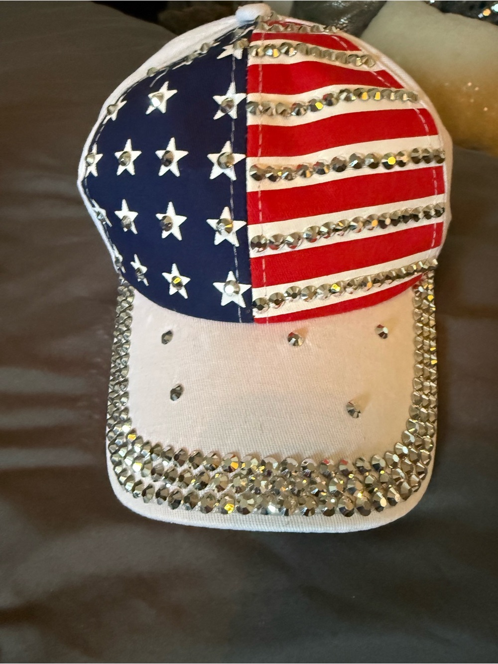 American flag bedazzled baseball hat